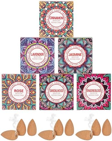 Backflow Incense Cones Set of 6 Natural Scents