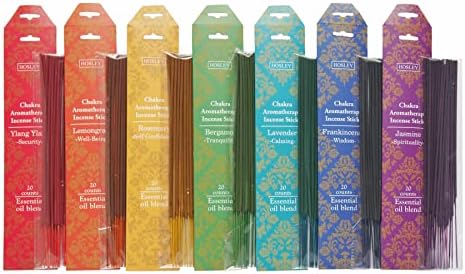 Hosley 140 Pack Assorted Incense Sticks with Wood Holder