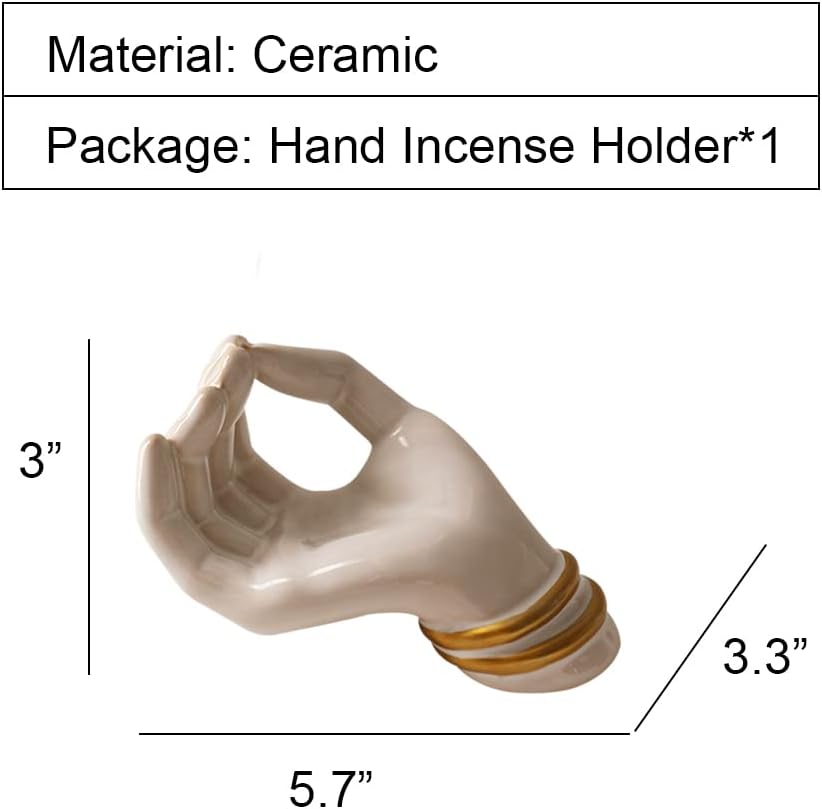 WAYUTO Ceramic Hand Incense Holder 57 Inch