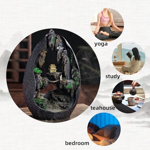Mountain Waterfall Incense Burner with 50 Cones