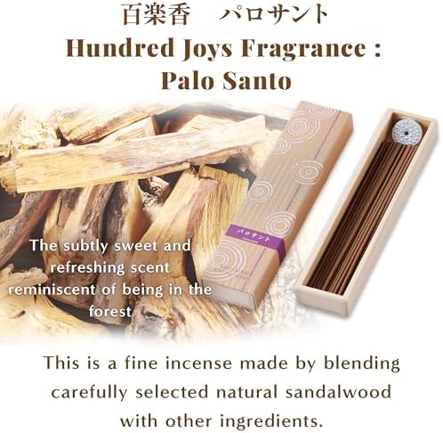 Hasegawa Hyakurakuko Premium Sandalwood Incense Sticks 40 Count with Holder
