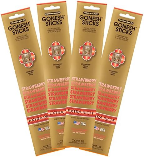 Gonesh Extra Rich Scented Incense Sticks Strawberry 80 Pack