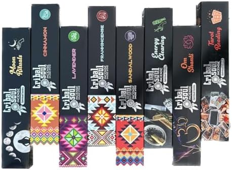 Tribal Soul Premium Incense Set - 8 Scents with Burner