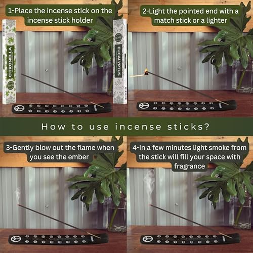 TRUMIRI Organic Incense Sticks - 40 Pack 20 Citronella 20 Lemongrass