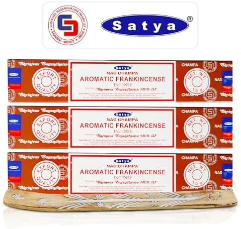 Satya Aromatic Frankincense Incense Sticks 45 gm Pack with Raajsee Holder