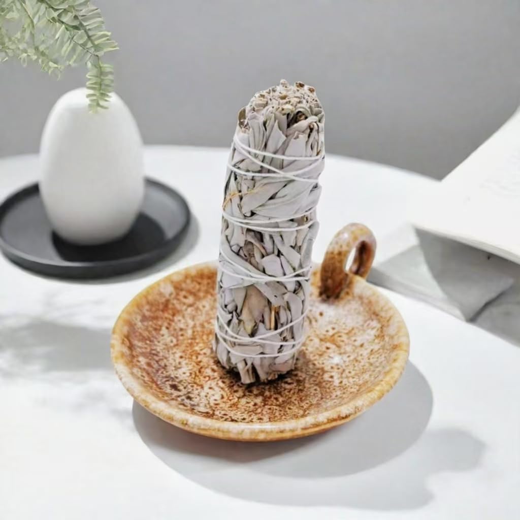 DEIYVON Ceramic Incense Holder Candle Plate for Palo Santo and Flameless Candles