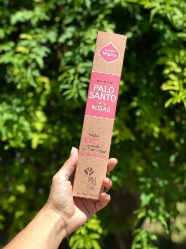 Sagrada Madre Palo Santo Incense Sticks - Rose Scent 9 Inches 16 Pieces