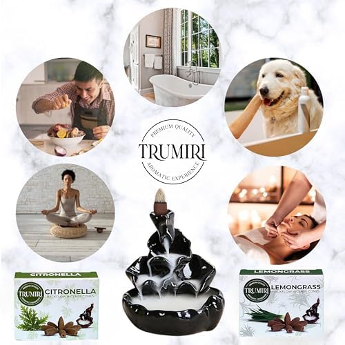 TRUMIRI Backflow Incense Cones 20-Pack Citronella Lemongrass