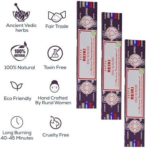 Satya Reiki Incense Sticks 15gmx12 Pack with Raajsee Holder