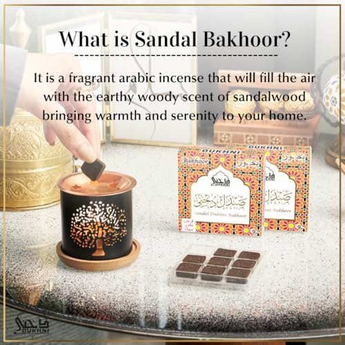 Sandal Bakhoor Set by Dukhni 2 x 9 Pieces Smokeless Burner