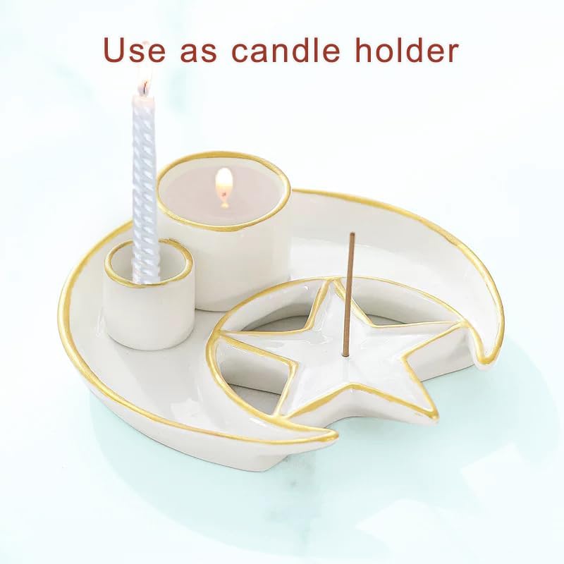 4 in 1 Ceramic Incense Holder for Sage and Palo Santo