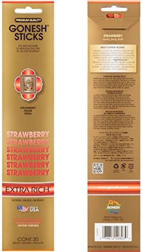 Gonesh Extra Rich Scented Incense Sticks Strawberry 80 Pack