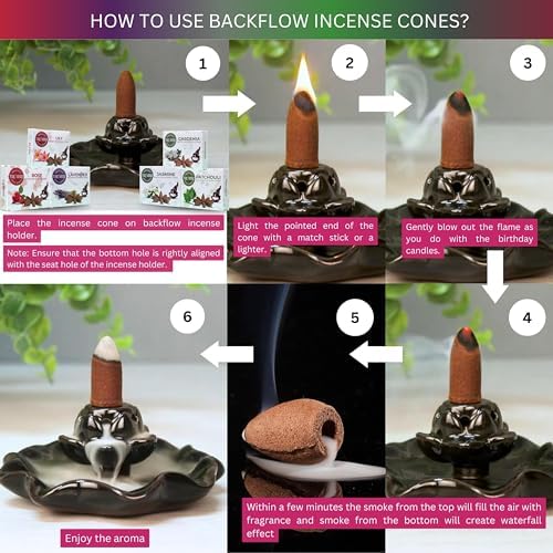 Trumiri Floral Backflow Incense Cones - 60 Large Variety Pack