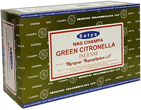 Green Citronella Incense Sticks and Holder Bundle