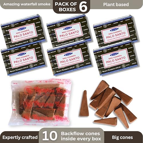 Palo Santo Backflow Incense Cones Pack of 6