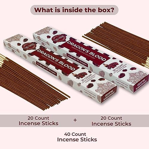 Dragons Blood Incense Sticks for Protection - 40 Sticks in Dual Pack