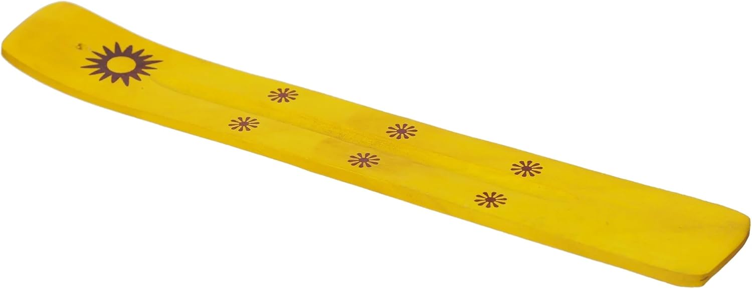 Hosley Set of 6 Yellow Wooden Incense Burners