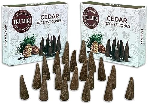 TRUMIRI Cedar Incense Cones - 20 Pack of 10 Dual Incense Cones