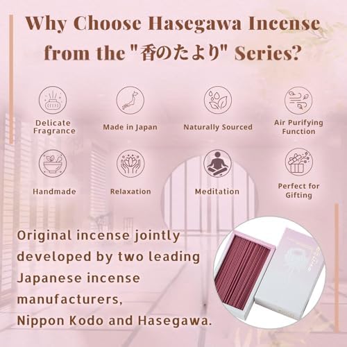 Hasegawa Ko no Tadori Rose Scent Mini Incense 12-Minute Burn 50g Low Smoke