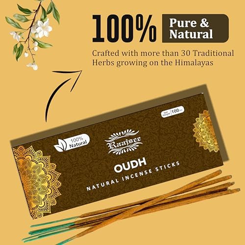 Pure Oud Agarwood Incense Sticks 100gm Pack Handmade Natural
