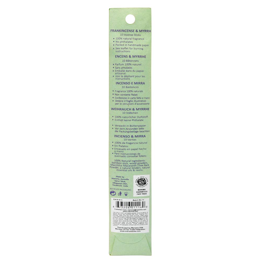 Maroma EDA Incense Frankincense Myrrh 10 Count