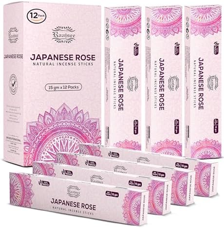 Raajsee Japanese Rose Incense Sticks 180 gm Pack of 12