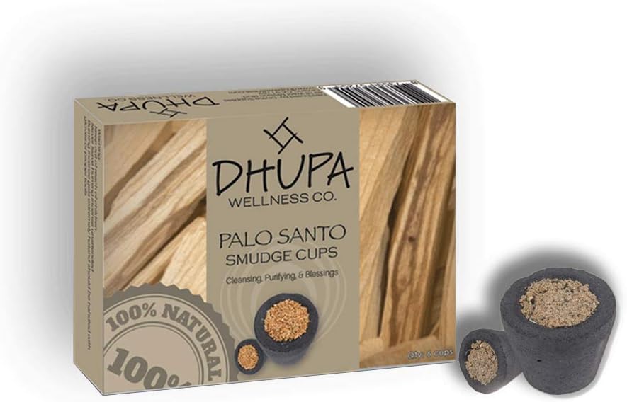 Ancientveda Palo Santo Sticks 6 Pack with Smudge Cups