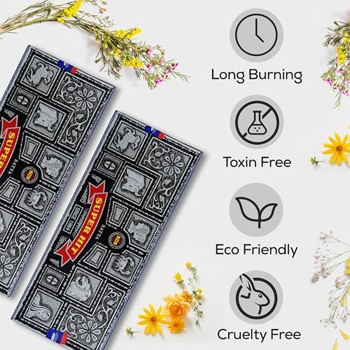 Satya Super Hit Incense Sticks 100g x 2 Pack Incense Holder Bundle