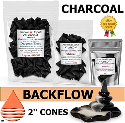 Aroma Depot 2 Inch Lavender Charcoal Incense Cones 45-50 Pack