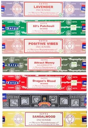 Satya Incense Sticks Variety Pack 7 pcs 15g Natural