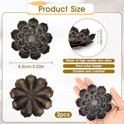 2 Pieces Brass Incense Holder Lotus Burner for Home Yoga Spa