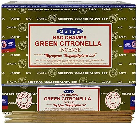 Green Citronella Incense Sticks and Holder Bundle