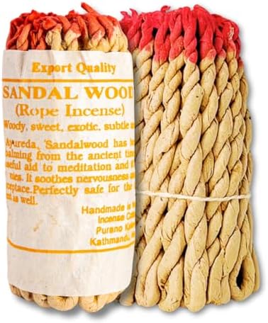 Sandalwood Tibetan Organic Handmade Rope Incense - 2 Bundles 90pcs