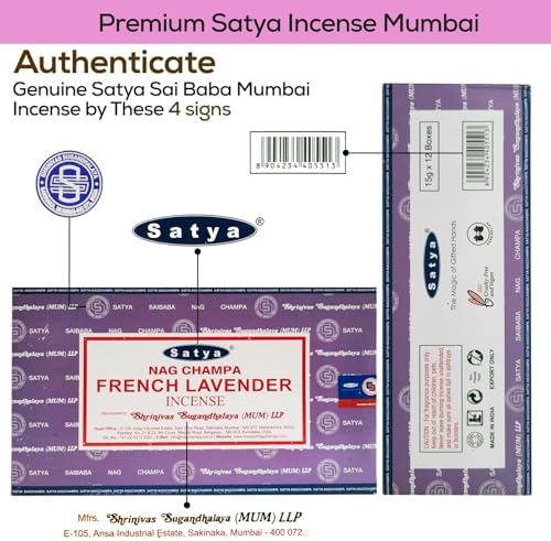 Satya French Lavender Incense Sticks 180 gm Bundle