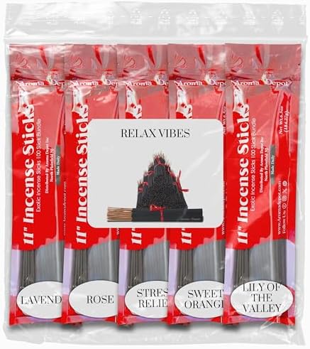 Aroma Depot Relax Vibes 11 Inch Incense Sticks Variety Set 500 Pack