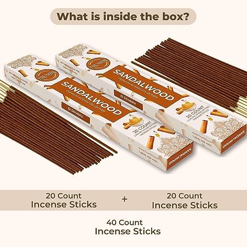 Sandalwood Incense Sticks - Dual Pack of 20