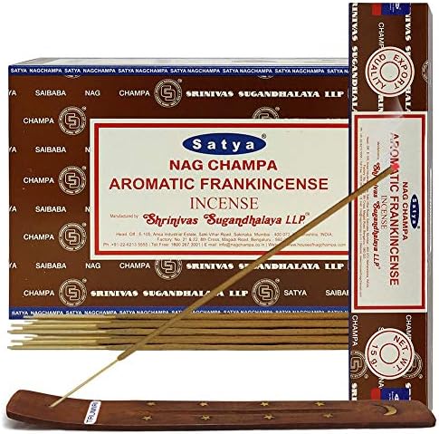 Aromatic Frankincense Incense Sticks and Holder Bundle