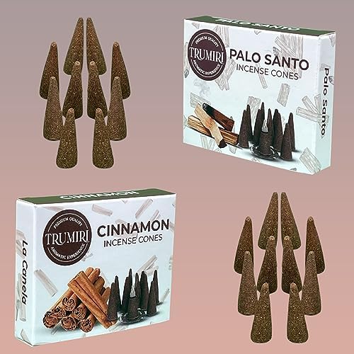 TRUMIRI Palo Santo Cinnamon Incense Cone Combo Pack - 10 Each