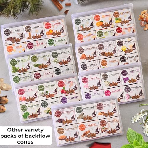 Trumiri Floral Backflow Incense Cones - 60 Large Variety Pack