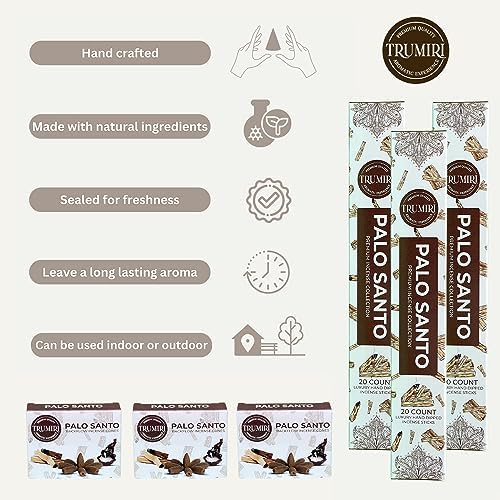 TRUMIRI Palo Santo Incense Sticks and Waterfall Cones Combo Pack