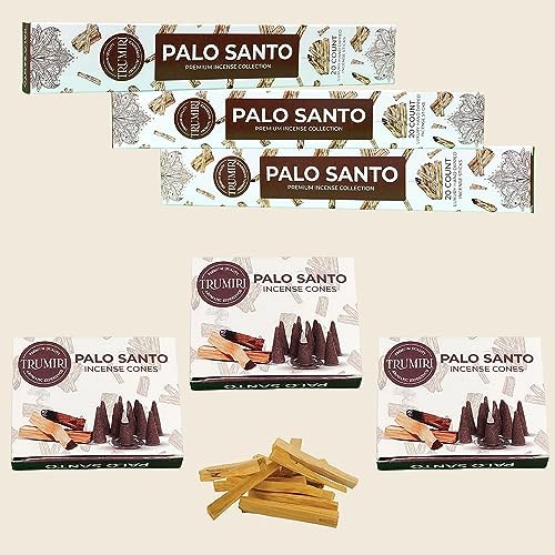 TRUMIRI Palo Santo Incense Sticks Cones Combo Pack