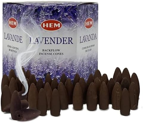 TRUMIRI Lavender Incense Cones 40 Pack for Waterfall Fountain