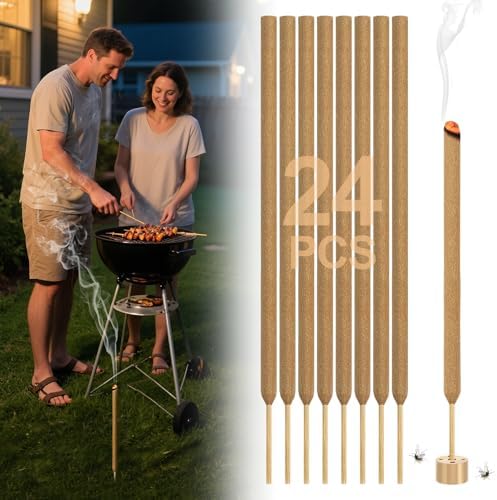 Bigmeta 24 Pcs Thicker Citronella Incense Sticks for Outdoor Use