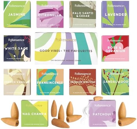 Folkulture Waterfall Incense Cones Set of 12 Good Vibes