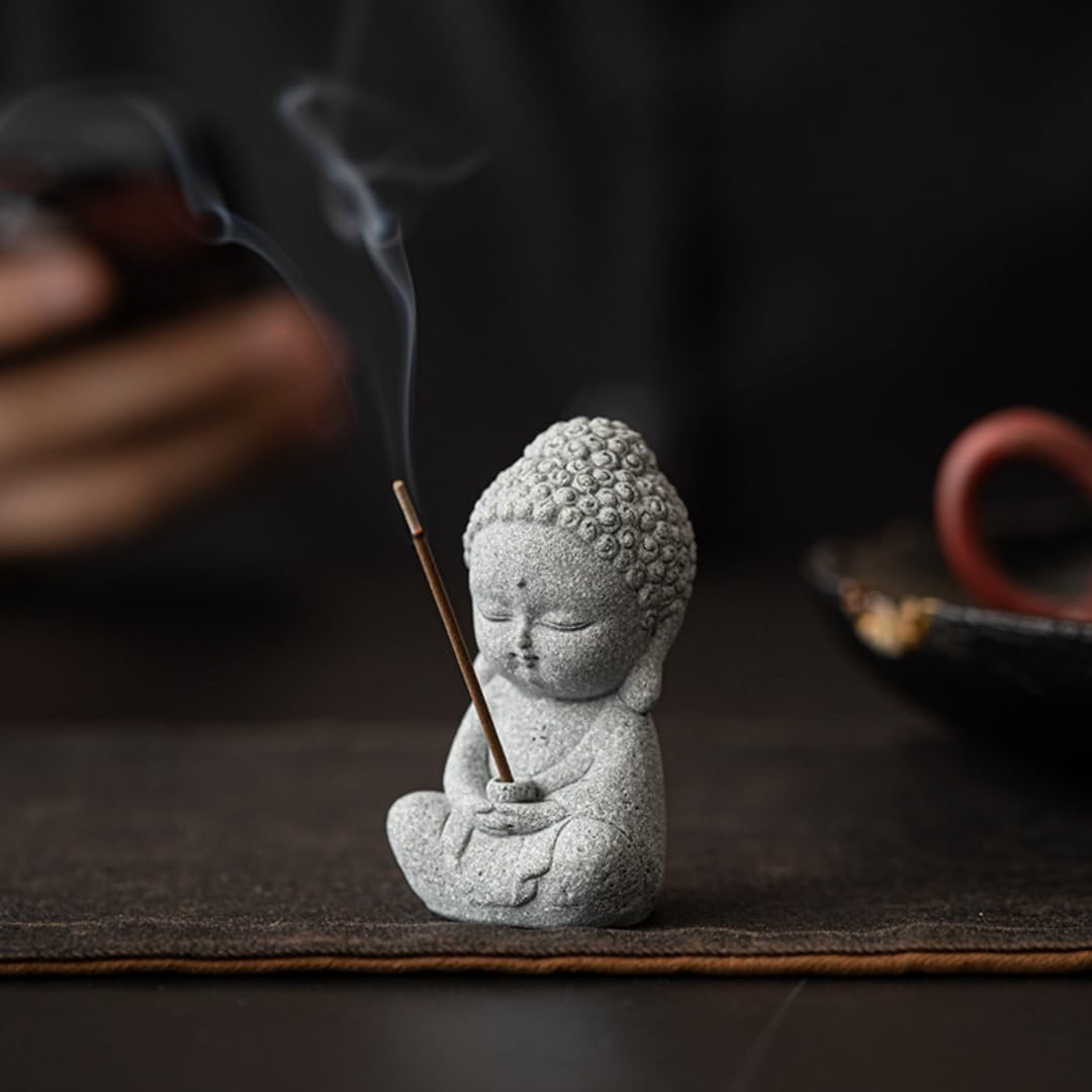 Buddha Incense Holder - Sakyamuni Blue Sandstone Burner
