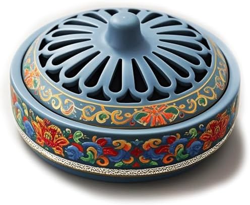 Hand-Painted Ceramic Incense Burner for Meditation and Home Decor