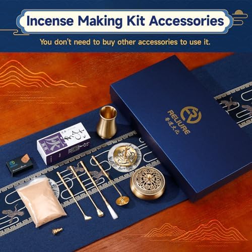 RE RELIURE Chinese Incense Burner Kit with Powder and Charcoal