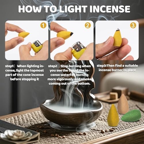 Backflow Incense Cones for Waterfall 108PCS 6 Scent Options