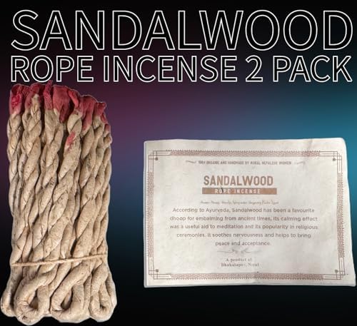 Sandalwood Tibetan Organic Handmade Rope Incense - 2 Bundles 90pcs