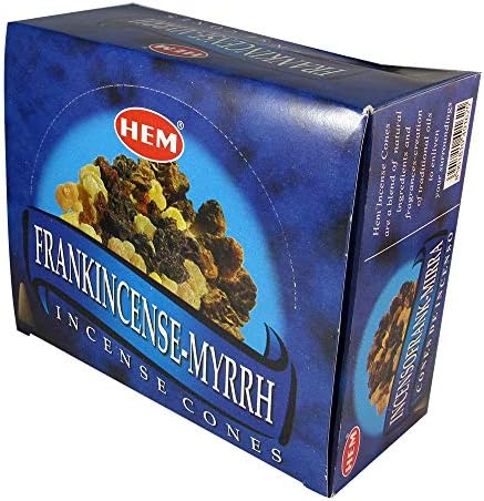 HEM Frankincense and Myrrh Incense Cones 120 Cones 12 Packs